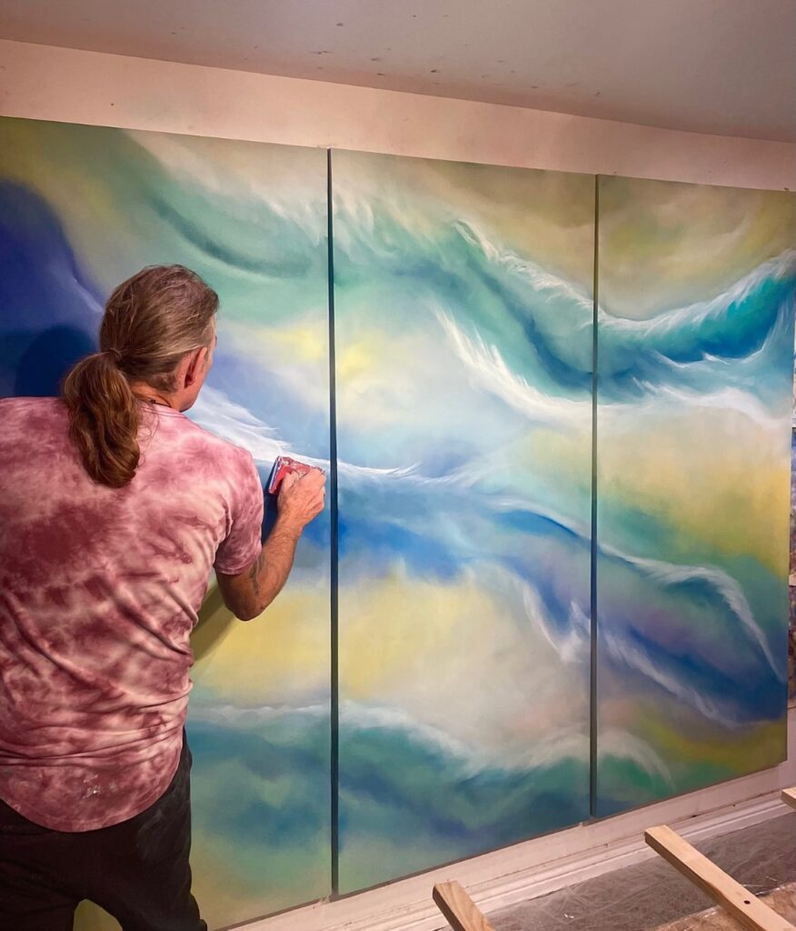 Michael Schuessler creating a piece of fine art