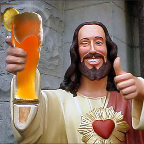 jesus with a beer