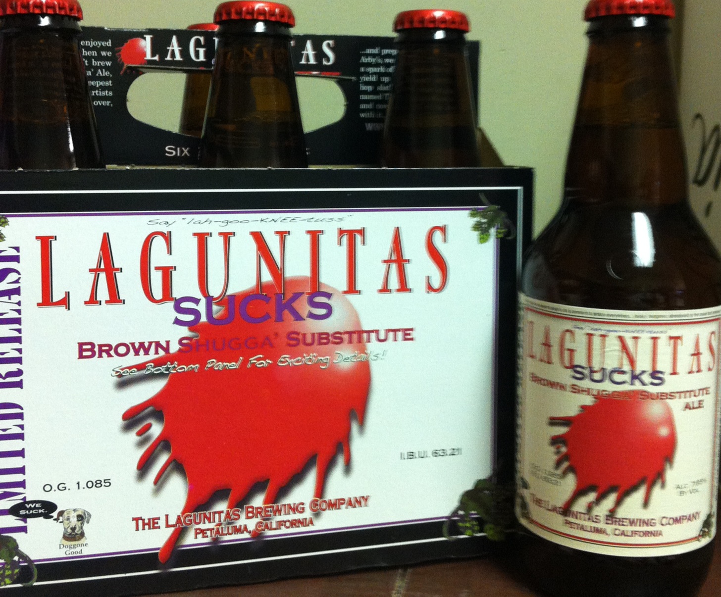 six pack of lagunitas sucks beer